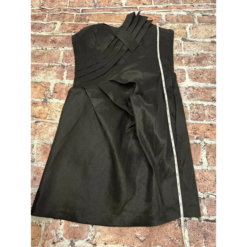 Twentyone Womens Black One Shoulder Pleated Cocktail Mini Dress JM213 Size L - Picture 12 of 14